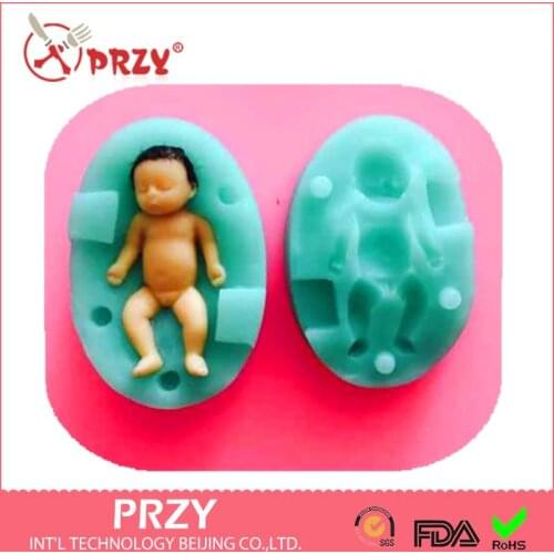 3D baby silicone mold fandant cake decorating molds handmade soap molds sleeping baby mold