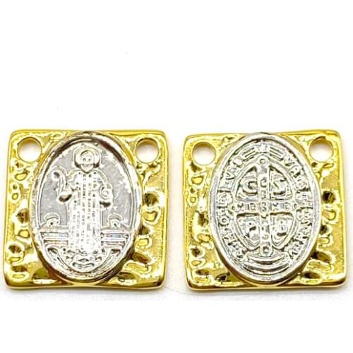 5pcs/lot Double Color Plated Cross San Benito Charms For Jewelry Making