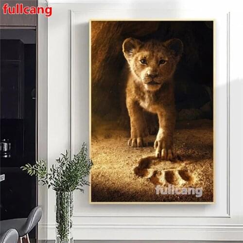 Little Lion King 5d diamond painting DIY handmade diy Full drill animal diamond embroidery mosaic Cross Stitch artwork JX2379
