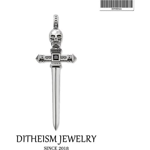 Pendant Skull Sword Fit Necklace 2021 Brand New Rebels Jewelry Europe Bijoux 925 Sterling Silver Warrior Gift For Women Men