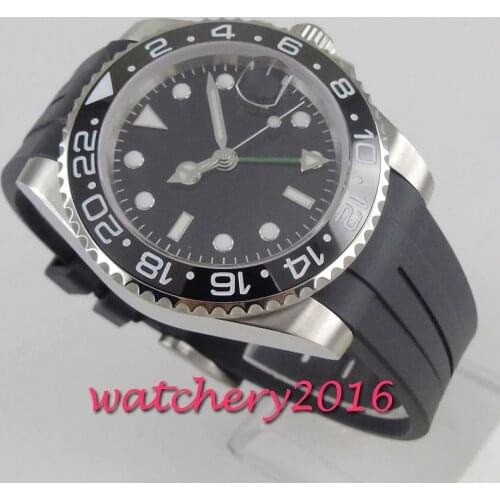 Parnis 40mm Mechanical Watches GMT Sapphire Crystal Man Watch 2019 Automatic relogio masculino Role Luxury Wristwatch Men gift