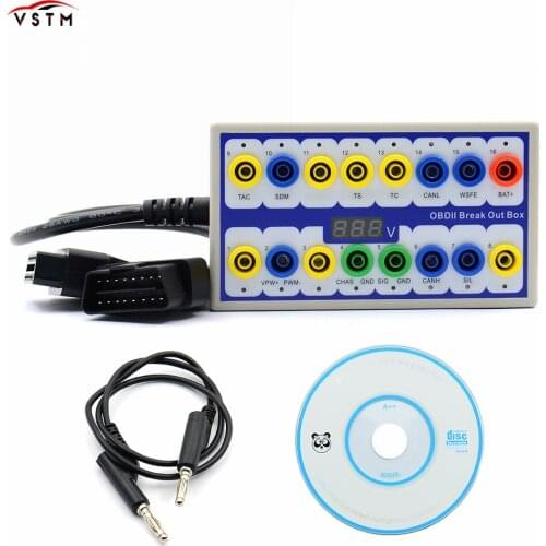 Newly Auto Car OBD 2 Break Out Box OBD2 Breakout Box OBD OBDII Protocol Detector Diagnostic Connector Detector