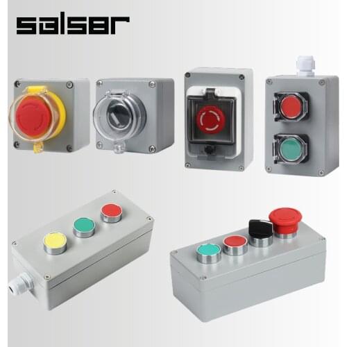 DIY Metal Push Button Control Box Explosion-proof Junction Waterproof Boxed Emergency Start Reset Electric