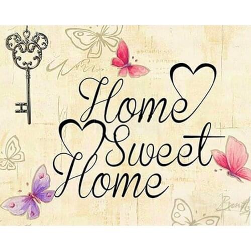 ArtBack 5d diy diamond painting home sweet home icon full square rhinestone mosaic diamond embroidery home decoration