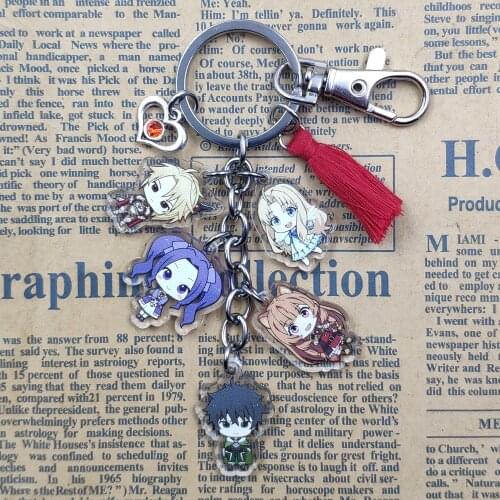 The Rising Of The Shield Hero Classic Novel Acrylic Unique Anime Keychain For Girl Women Men Key Ring Love Jewelry Birthday Gift