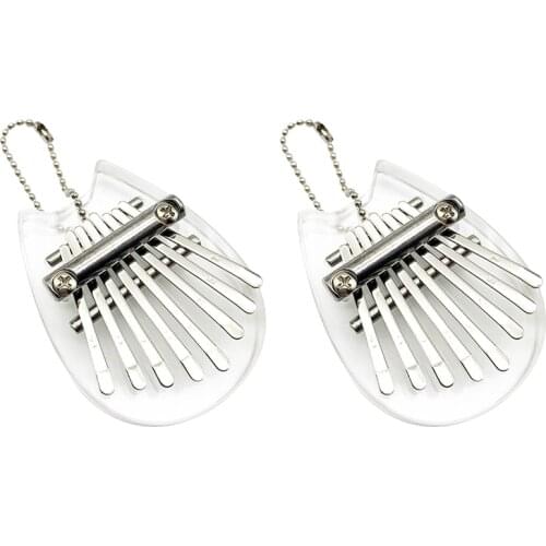 2Pcs 8 Keys Mini Kalimba Thumb Piano Crystal Kalimba Acrylic Finger Piano, Musical Instrument for Kids Adult Beginners