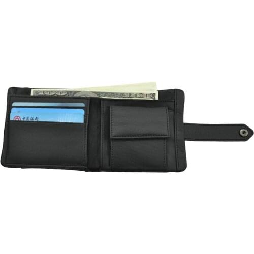 European Cowhide Men Wallet with Coin Pocket Genuine Leather Short Horizontal Wallet for Man Male Purse Buckle Wallets