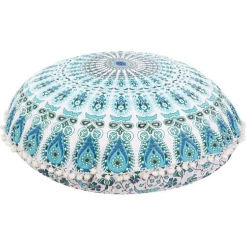 Round Mandala Pillow Cover Printed Decorative Pillow Cases Throw Pillow Cushion Cover Home Car Decorations Federa Stampata