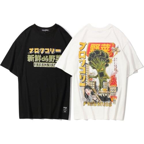 Guys Summer Cool Cartoon Freshniss Pattern Round Neck Summer Mens Printed T-shirt Relaxed Casual All Over Youth Trendy Top