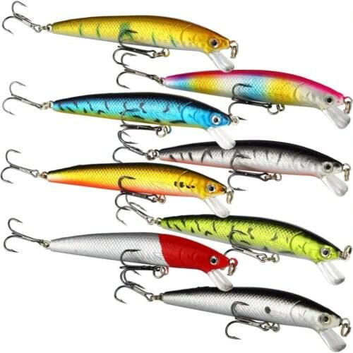 Best 10 pcs/lot 10cm 8.5g Artificial Minnow Hard Fishing Lure set Sinking Trout Bait artificial minnow fishing wobbler accessory