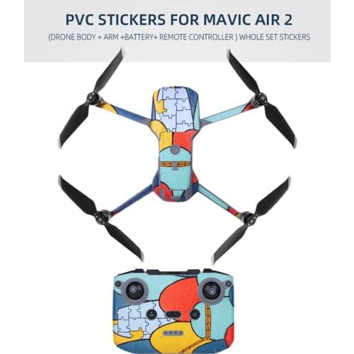 New PVC Stickers Protective Film Waterproof Scratch-proof Decals Skin Stickers Set For DJI Mavic Air 2 RC Drone Accessories