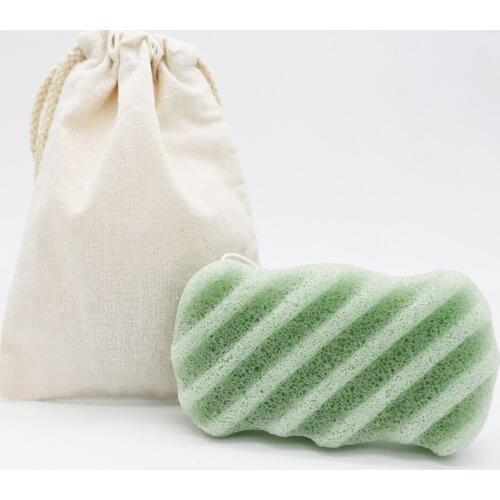 Wholesale Eco Friendly Bath Konjac Sponge With Cotton Pouch Suitable For Adult And Baby
