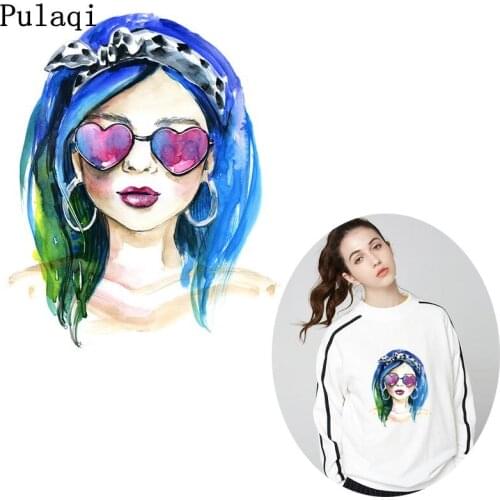 Pulaqi Punk Rock Style Patch Iron on Transfers Hot Vinyl Thermal Patches for Clothes Appliques DIY Heat Transfer Sticker Ironing
