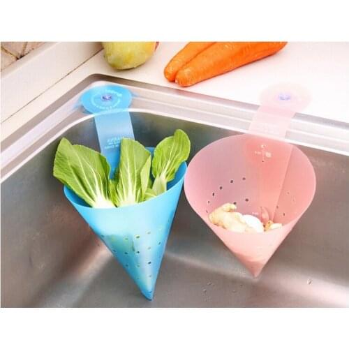 Portable Kitchen cleaning supplies Food Garbage Drain wash Vegetable Fruit basket Sink Chic Shape Foldable Basket Kitchen Strain