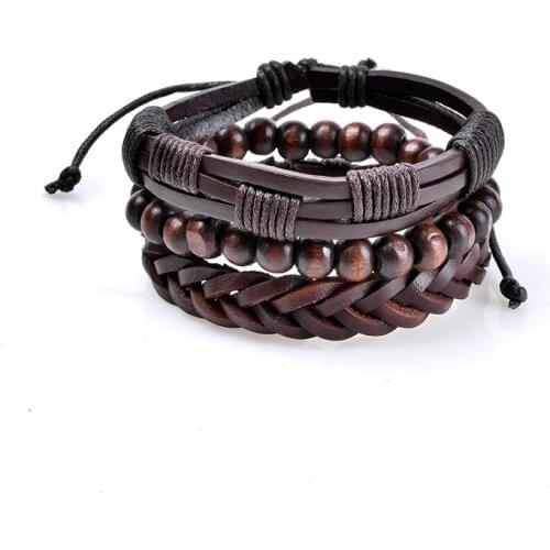 QCOOLJLY Leather Bracelets