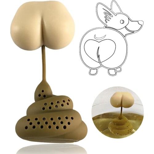 Poop Shape Reusable Silicone Tea Strainer Funny Silicone Herbal Spice Filter Tea Leaf Infuser Diffuser Strainer Tea Accessories
