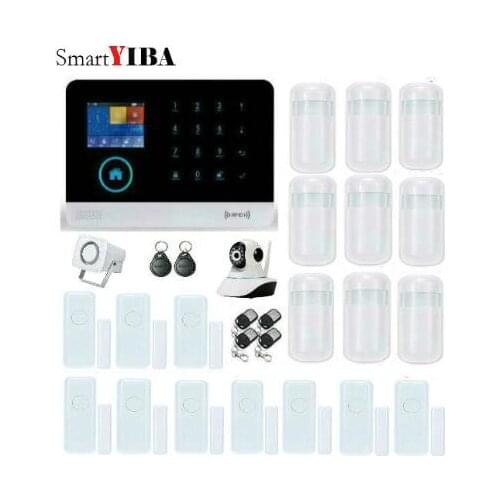SmartYIBA FR RU ES PL DE Switchable Wireless IOS/Android APP Control Home Burglar Security Protection Wireless GSM Alarm Systems