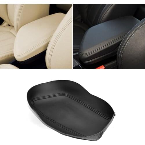 Only LHD Armrest Leather Cover For BMW X1 F48 2016 2017 2018 2019 Car Interior Center Control Armrest Box Cover Sticker Trim