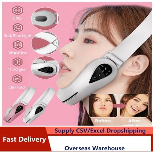 V-Face Shaping Massager Chin Lift Belt LED Photon Therapy Face Slimming Vibration Device Cellulite Jaw Face Lifting Machine drop