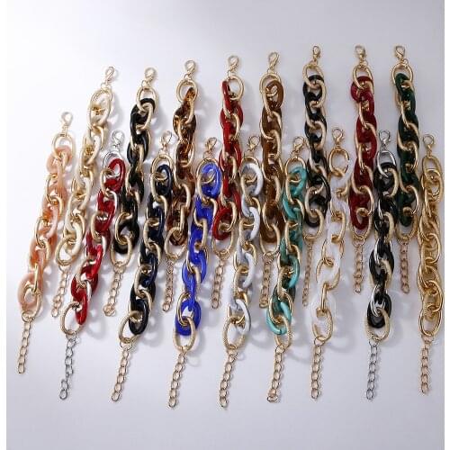 Pulsera mujer ethinc bohemian big cuban link chain leopard acrylic bracelets & bangles for women wedding jewery accessories gift