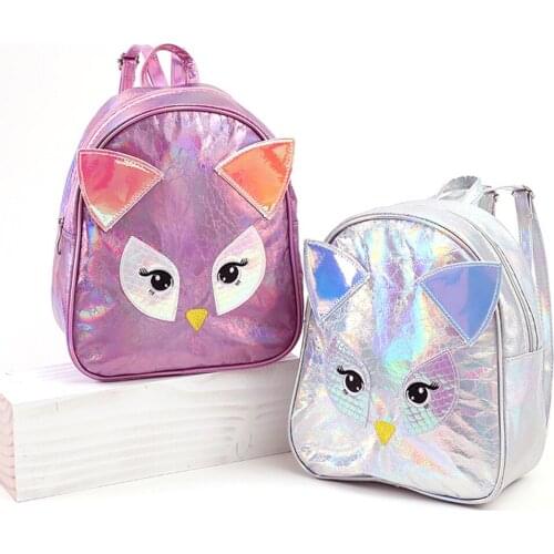 Womens backpack Cartoon Owl PU Leather Shoulder Bag Animal Backpack Casual Travel Shoulder Bag for Kids Girls Schoolbags