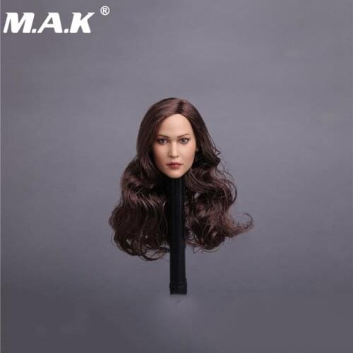 1/6 Head Sculpt Jennifer Lawrence Curly Hair Head Toy GC003 model for 12 inches Action Figures Collections