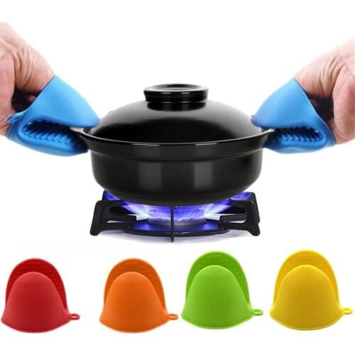 1pc Thicken Silicone Baking Oven Mitts Microwave Oven Glove Insulation Non Stick Anti-slip Grips Bowl Pot Clips Kitchen Gadgets