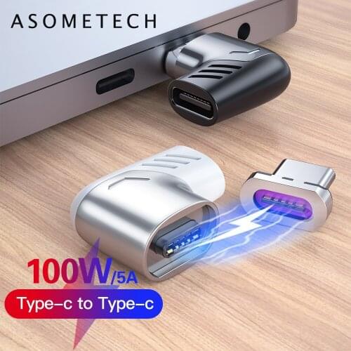 100W Type C to Type C Adapter USB-C Male To USB-C Female Converter For Macbook Samsung Laptop Phone Adpaters Elbow Connector