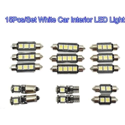 15PCS/SET White LED Interior SMD Light Kit For Mercedes Benz W203 C Class 2000-2007