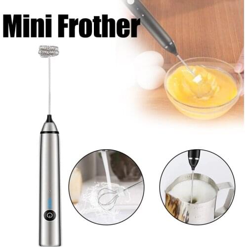 2 in 1 Electric Mini Handheld Frother and Whisk Rechargeable Mixing Tool for Coffee Chocolate Egg can CSV