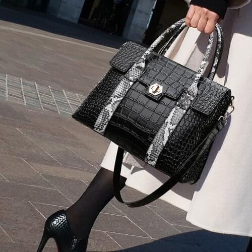 2021 High Quality Genuine Leather Handbags Fashion Crocodile Shoulder Messenger Bags Famous Designer Large Capacity Casual Totes