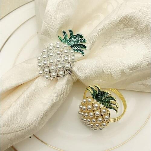 24/PCS western restaurant hotel set up a table with pineapple napkin ring, pearl towel, and mouth clot