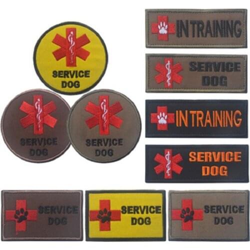 3D Embroidered Patches Loops And Hook Military Tactical Backpack Caps Patch SERVICE DOG Patches Badges