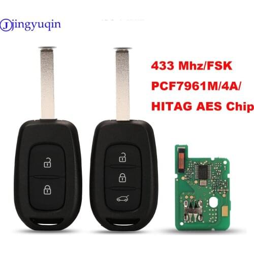 Jingyuqin PCF7961M VA2 Car Key For Renault Symbol Logan Sandero Trafic Dacia Duster Logan Sandero 2012 2013 2014 2015 2016