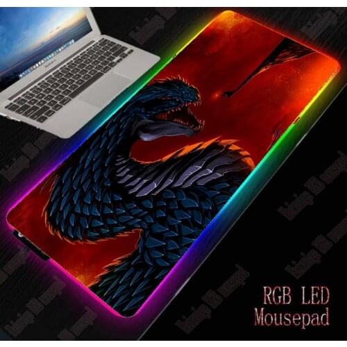 40*90cm Mairuige Dinosaur Large RGB Non-slip LED Mouse Pad Gaming Accessories Laptop PC Mousepad XXL Keyboard Desk Mat
