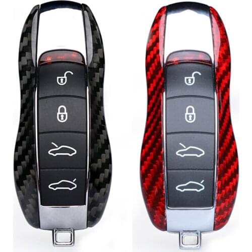 Car Carbon Fiber Key Cover Case For Porsche Panamera Boxster 981 Cayman 981 Carrera 991 Macan