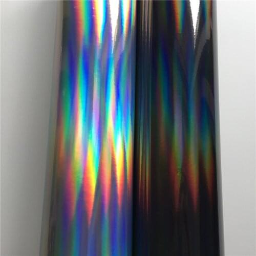 Black Silver Iridescent Gold Holographic Kaleidoscope Vinyl Film Chrome laser Vinyl Roll Bubble Free Car Phone Laptop