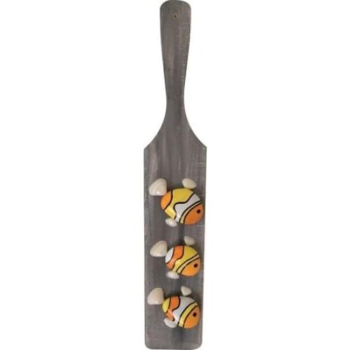 Piramigo Natural Stone Painting Wooden Spatula Colorful Fishes paintable decorative objects декоративные предметы под роспись