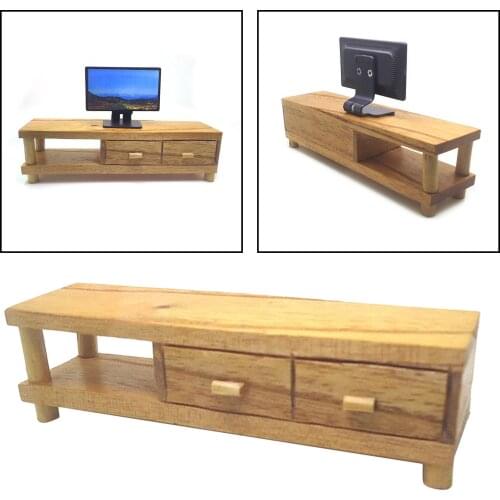 Wooden Dollhouse TV Cabinet, Wooden Mini Dollhouse Furniture, 1/12 Miniature