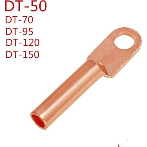 DT-50 Square Copper Nose Copper Wire The Ear Line Nose Connection Terminal Copper Plug Oil Cable Copper Joint National Standard