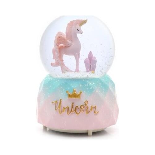 Unicorn Snow Globe Big size Musical Luminous Snow Spray Sphere
