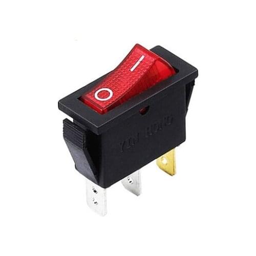 1PCS KCD3-101N KCD2 16A/250V red rocker switch with lamp rocker switch 3 foot 2 stalls