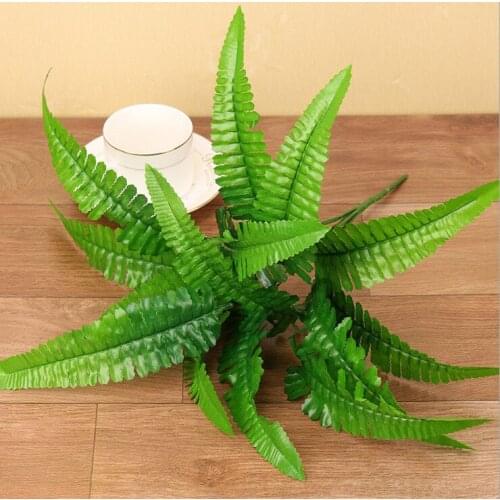 40cm 7 forks Artificial Persian Grass Leaves for Home Garden Decoration DIY Flower Arrangement Accessories Fake Plants