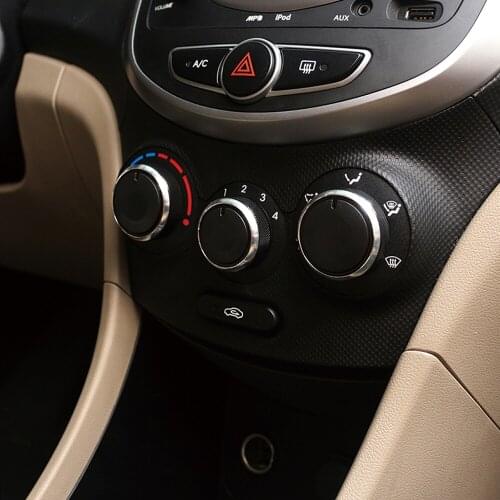 3pcs For Hyundai Verna Car AC Knob Switch Knob Aluminum Alloy Air Conditioning Heat Control Aluminum Alloy Interior Car Styling