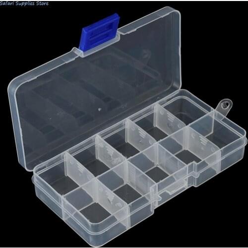 1Pcs 10 Compart mentsfishing tackle box for fishing accessories Adjustable Plastic fishing lure Hook Bait Storage