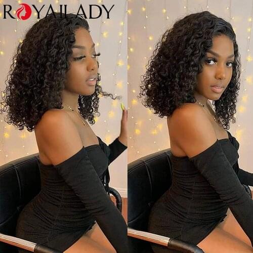 Short Bob Wigs 13x4 Lace Front Wigs Brazilian Deep Wave Human Hair Bob Wigs for Black Women Pre Plucked Natural Hairline