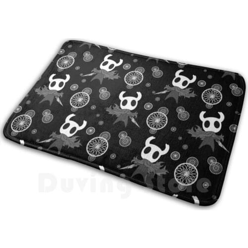 Hollow Knight Pattern Mat Rug Carpet Anti-Slip Floor Mats Bedroom Hollow Knight Hollow Knight Pattern Gaming Game Gamer Black