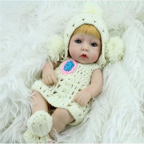 Soft Silicone Reborn Doll 28cm Vinyl Girl Doll Realistic Reborn sleep lovely Baby Doll play house toy for Children Birthday Gift