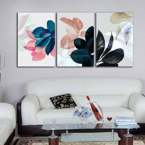 Nordic Plants Poster Wall Art Colorful Leaves Wall Pictures for Living Room Home Decoration Canvas Painting Posters and Prints