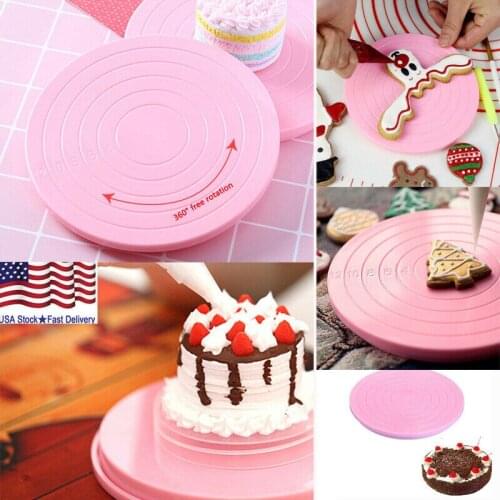 2019 Newest Hot 14cm Mini Cake Cookies Decorating Elegnt Turntable Manually Rotating Table Cake Stand Non-Slip Base